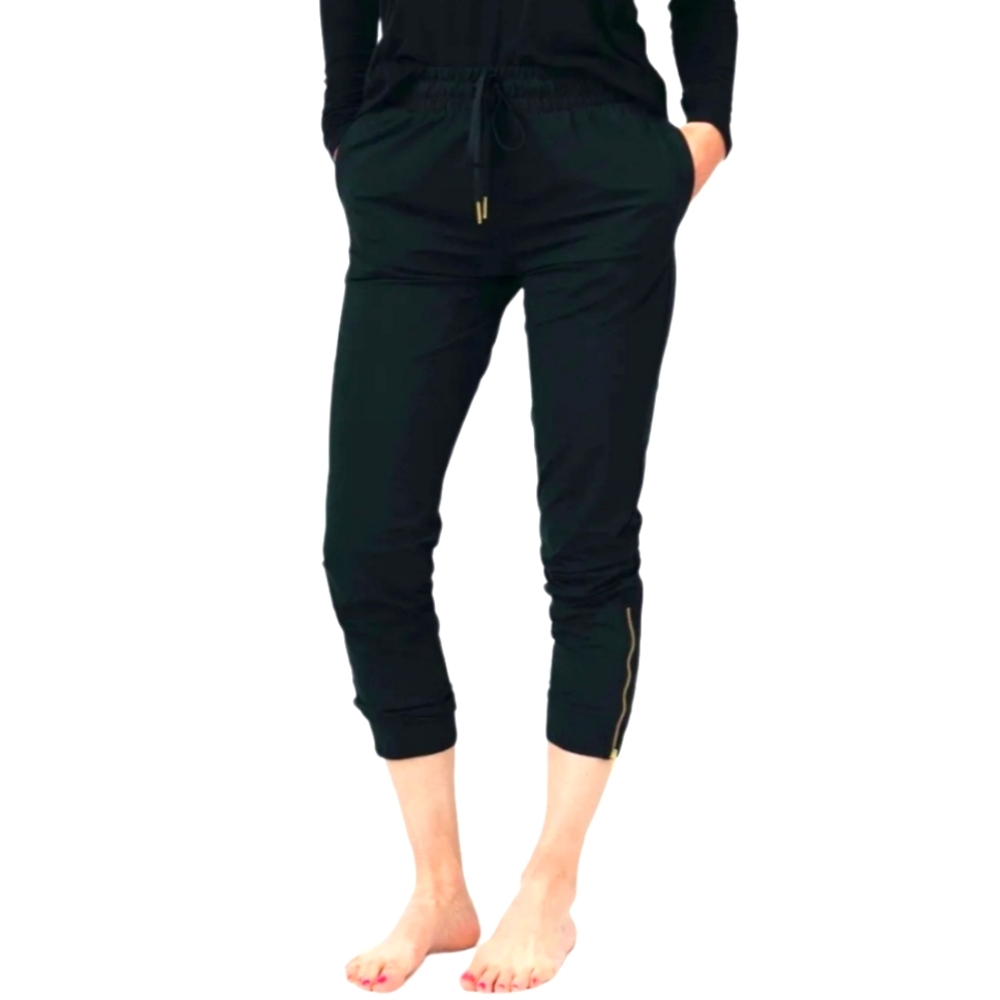 Zyia Active Womens XXL Black Everywhere Ankle Zip Drawstring Track Jogger Pants